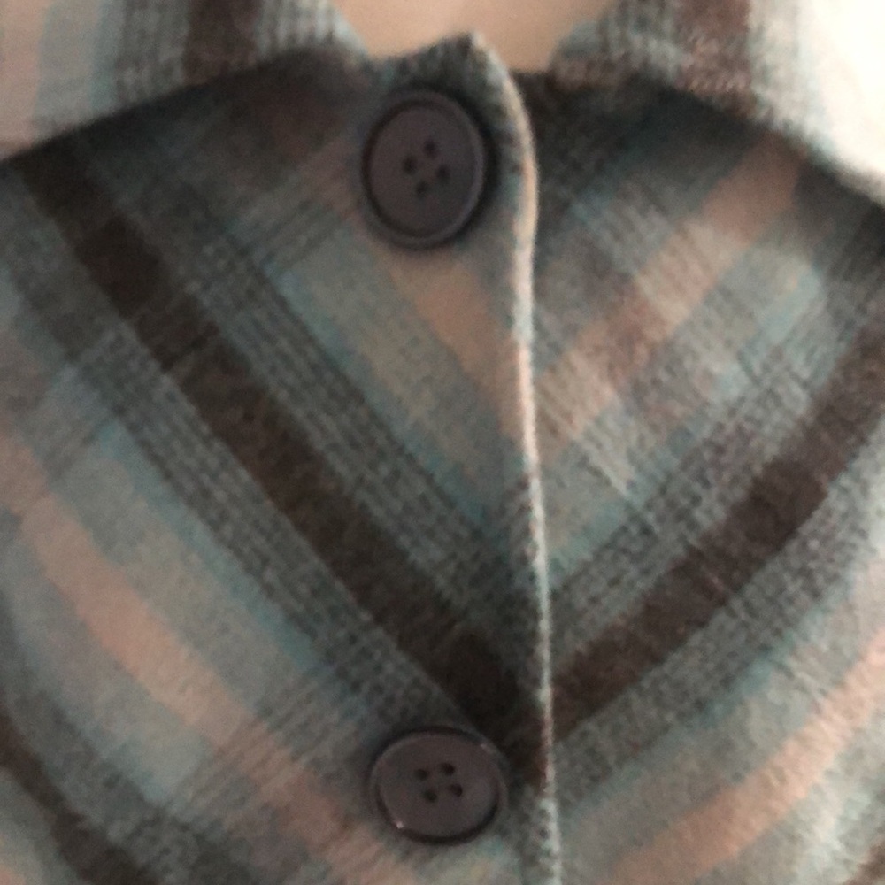 Tanjay Teal Plaid Button-Front Jacket Women's Siz… - image 3